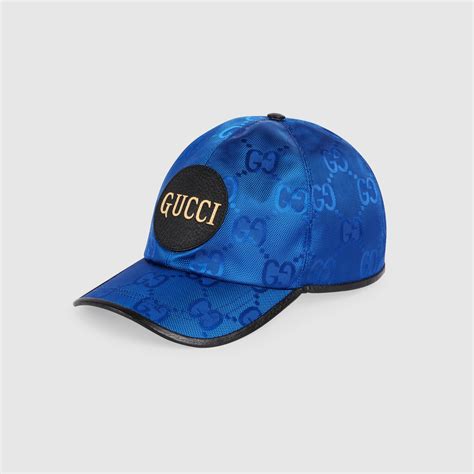 gorra gucci azul|Gorra de béisbol de algodón con motivo Gucci en azul .